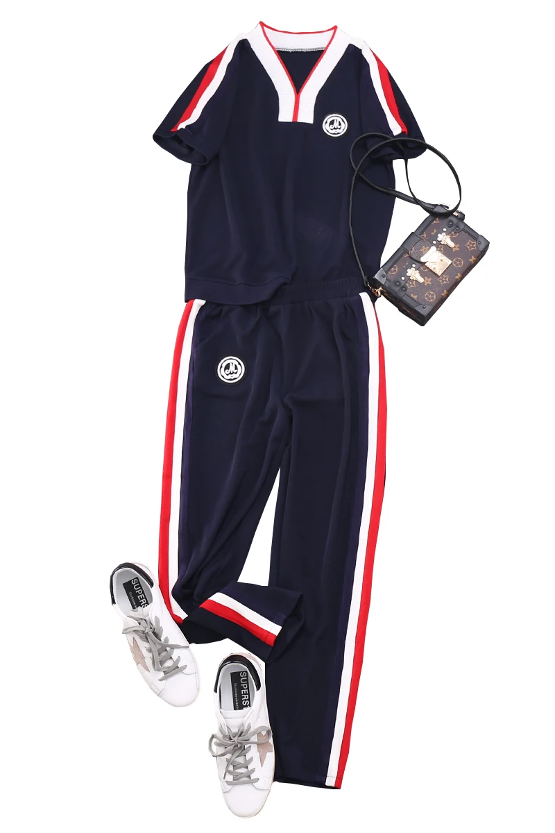 Женский летний Повседневный пуловер с коротким рукавом и V-образным вырезом |