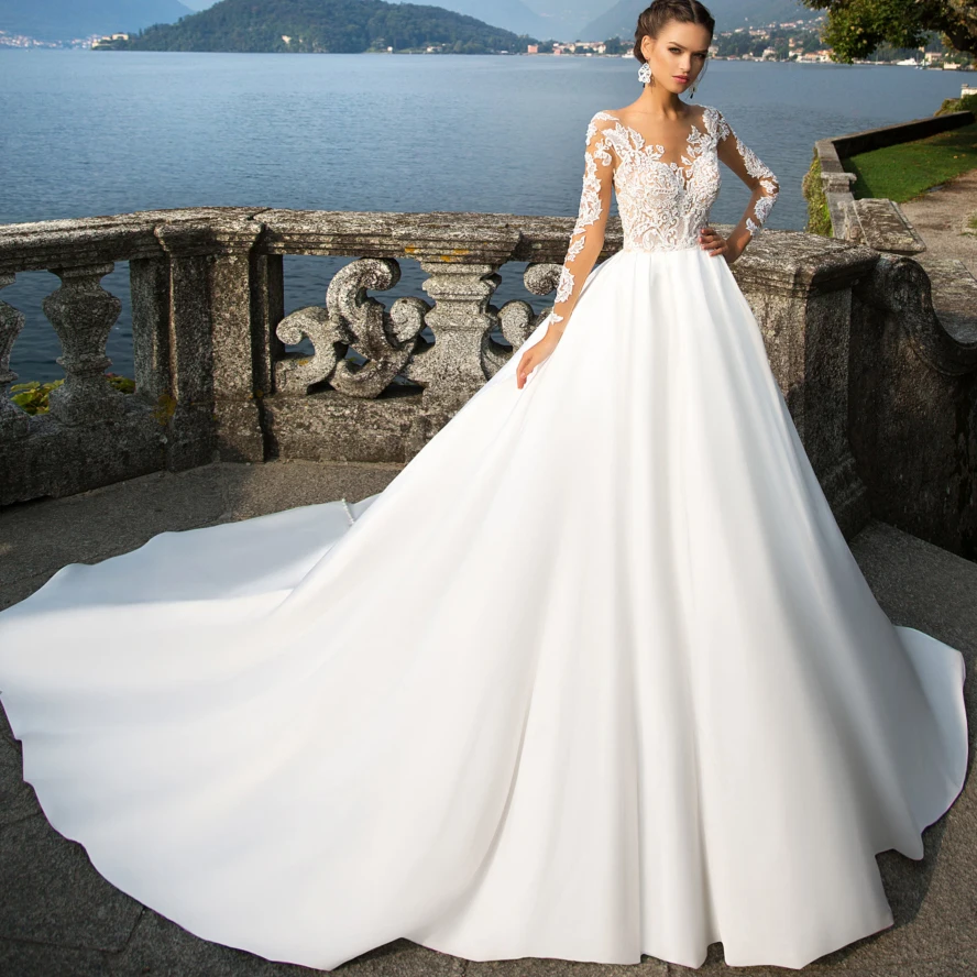 Очаровательные свадебные платья с длинным рукавом Модное бальное платье