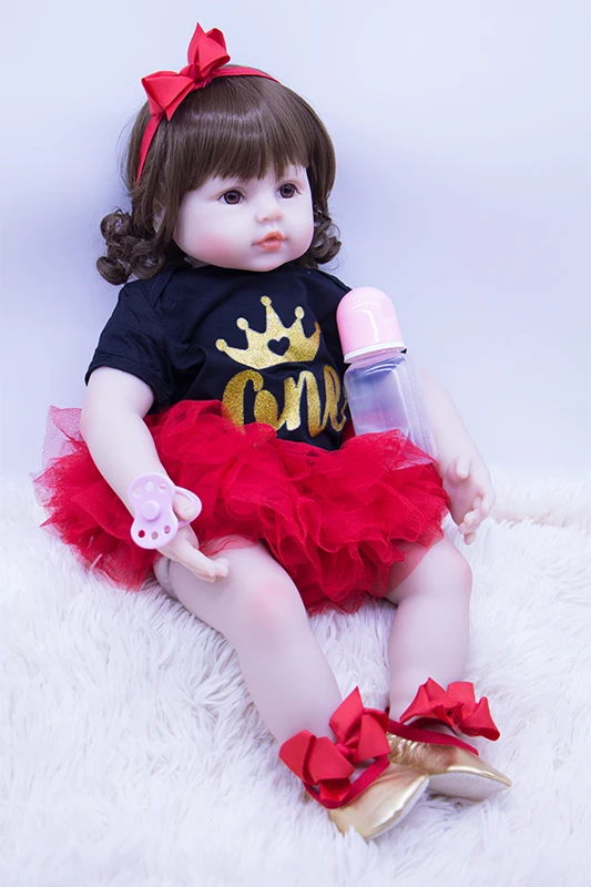 60 см большая хлопковая силиконовая кукла для новорожденных девочек и стильное