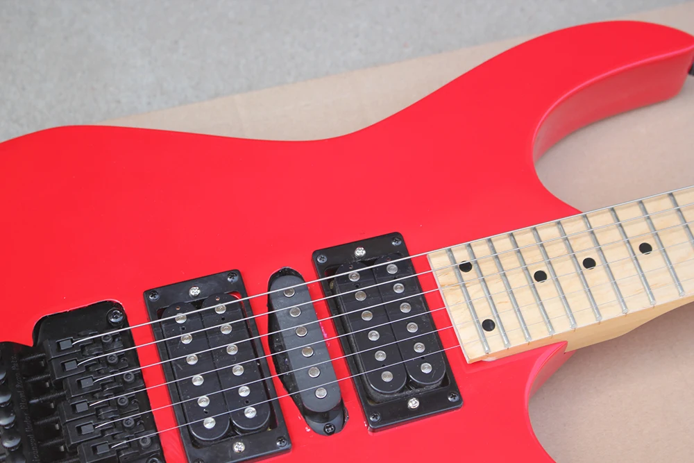 Заводская изготовленная на заказ красная электрическая гитара с Floyd Rose HSH