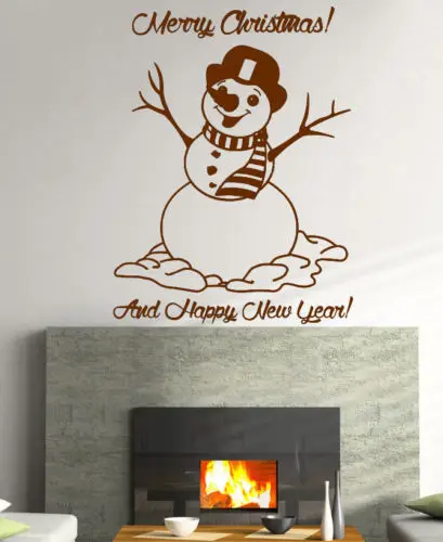 

Removable Vinyl Christmas Wall Sticker Cute Snowman Kids Room Decor Vinyl Wall Mural Merry Christmas Art Wall Sticker D-133