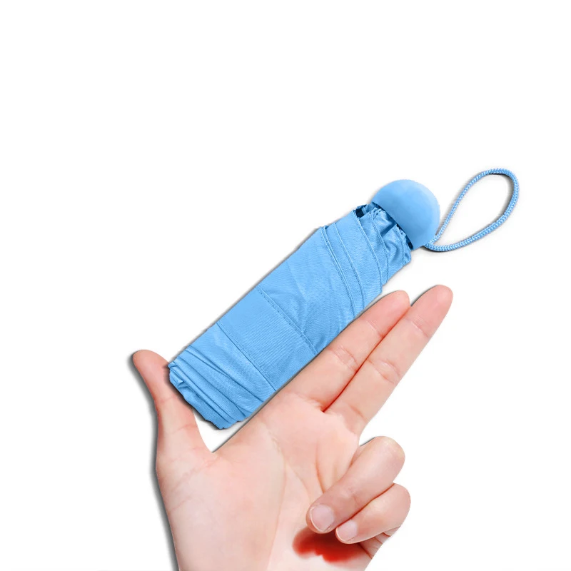 Женский мини зонт в капсулу прозрачный Карманный Зонт с защитой от УФ лучей