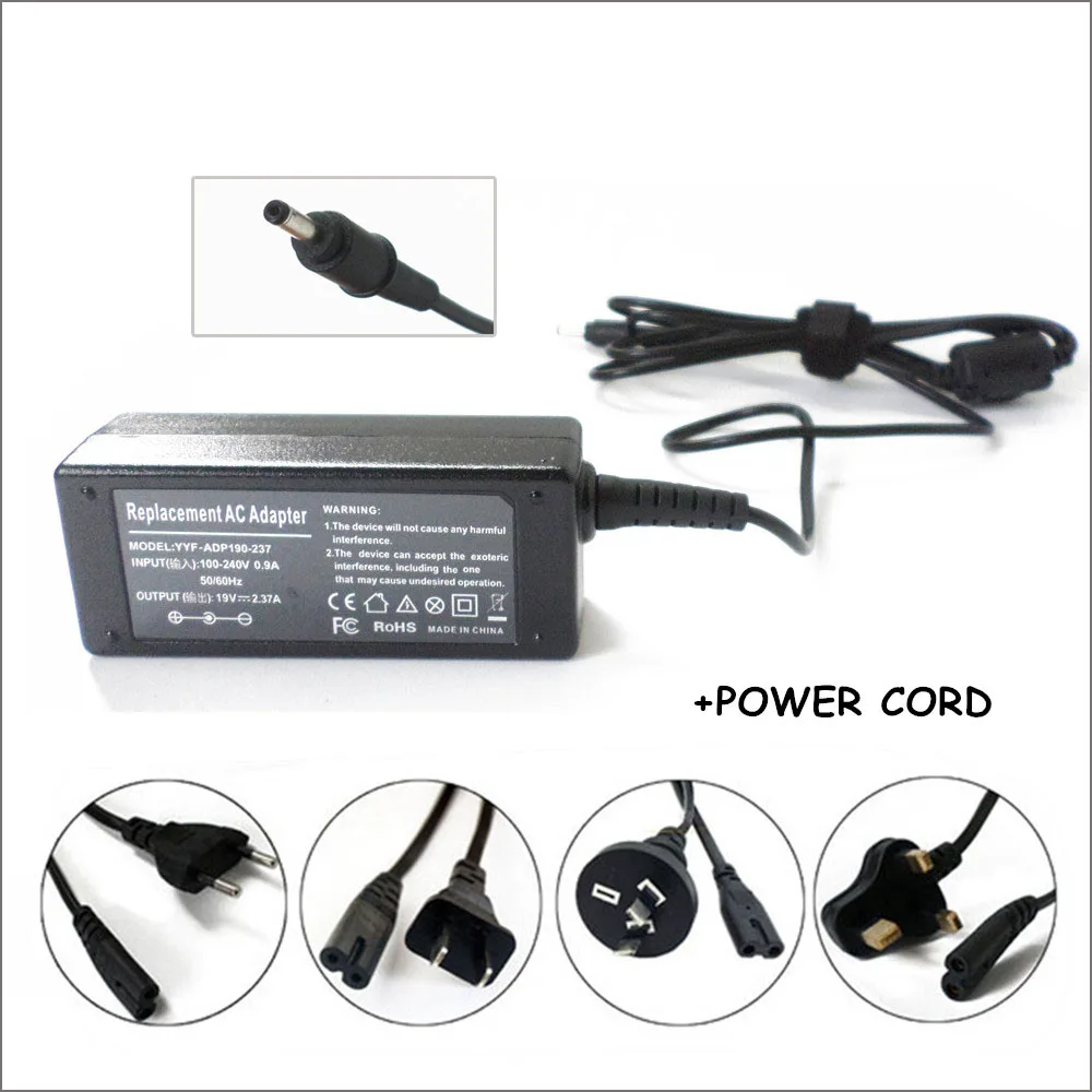 

19V 2.37A Laptop Battery Charger AC Adapter For Ordinateur Portable Asus ZenBook UX21E-XH71/i7-2677M UX21E-KX007V/i3-2367M