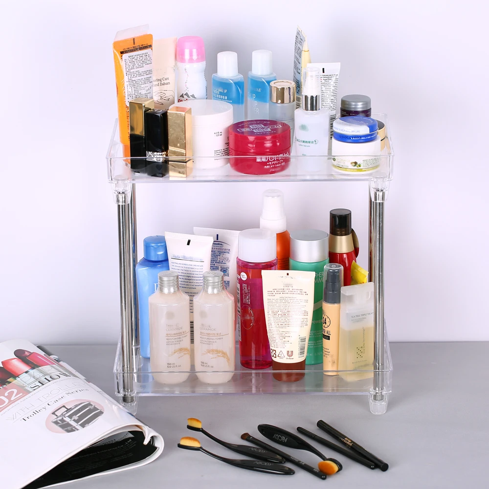 Multi-functional 2-Tier Cosmetic Organizer Tray Storage Shelf Caddy Stand for Bathroom Vanity Countertop | Дом и сад