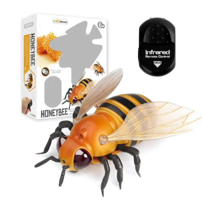 bee Инфракрасные радиоуправляемые игрушки для животных, насекомых, имитация паука, пчела, летающий краб, божья коровка, мантис, игрушечный Электрический робот, Хэллоуин, шалость, насекомые, детские игрушки - Цвет: bee