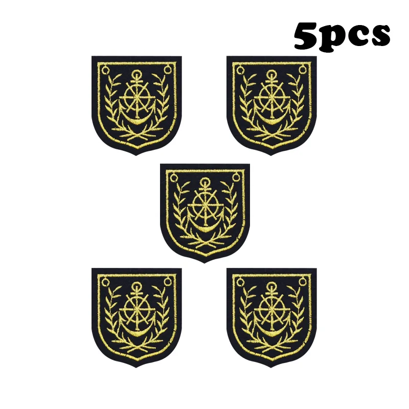Патчи в полоску с золотым якорем для одежды нашивки вышивкой железные