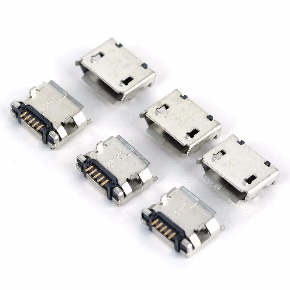20 шт./лот 5 Pin SMT разъем Micro Тип USB B женского размещения SMD DIP серебро в комплект