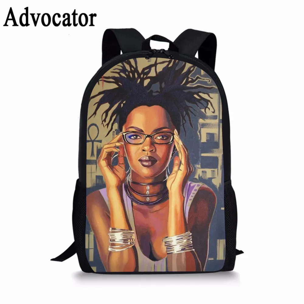 Advocator Printed African Girls Lunch Bag Cartoon Girls Portable Thermal Food Picnic Bags for School Kids Boys Lunch Box Tote