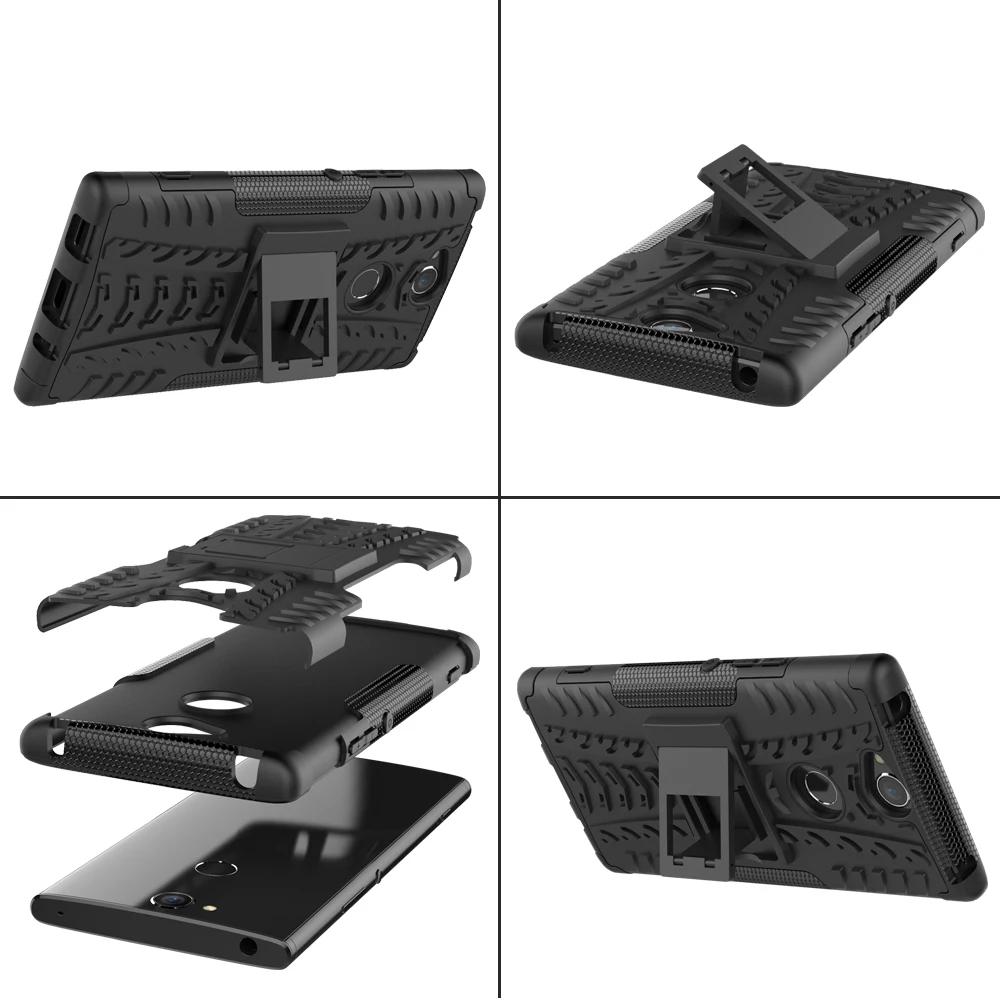 For Sony Xperia XA2 Plus Case Hybrid TPU + PC Armor Hard Silicone with Stand Cover Dual Phone Bag | Мобильные телефоны и