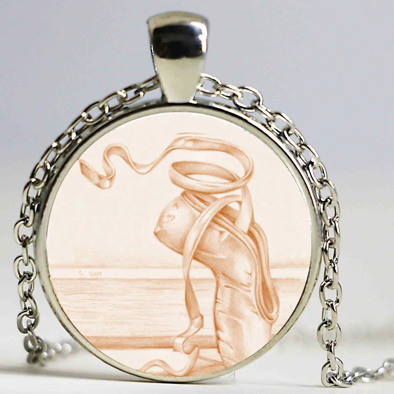 Балетная танцевальная девушка фото чокер ожерелье розовые балетные тапочки