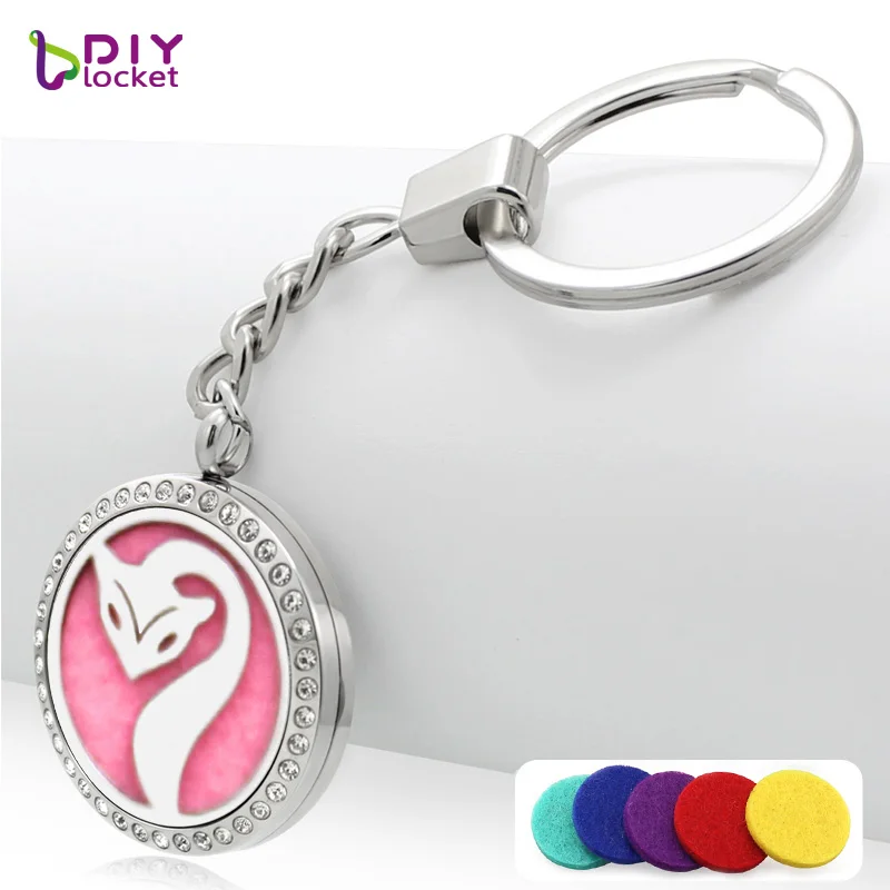 Hot! Cute Fox Stainless Steel keychain with Rhinestones simple animal shape free pads | Украшения и аксессуары