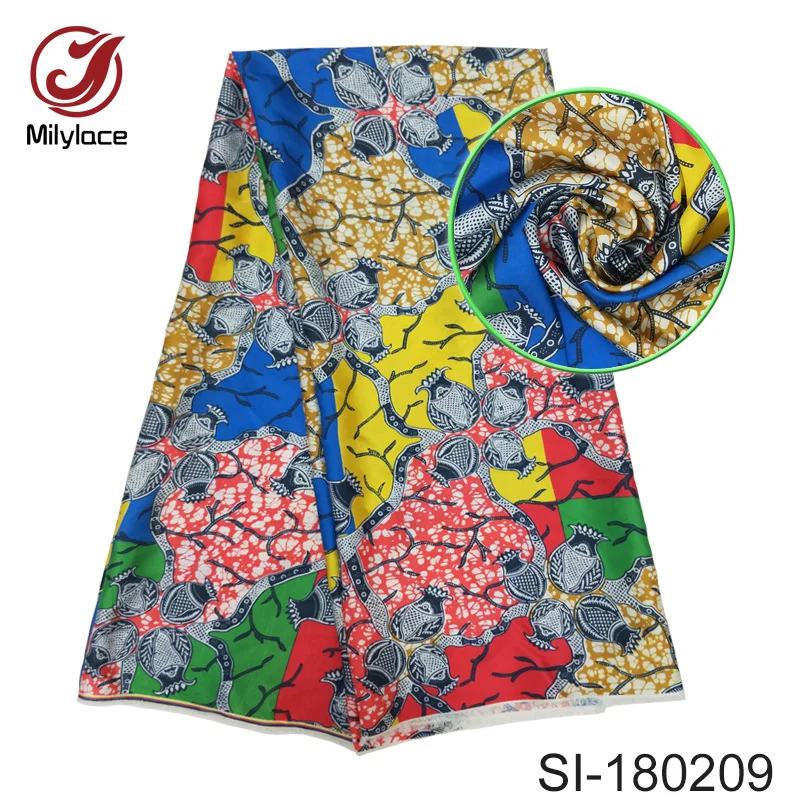 Очаровательная шелковая ткань с цветочным принтом 5 ярдов в партии цифровым