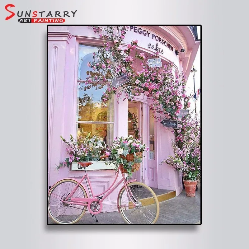 A1613 Sunstarry Полный Круглый 5D DIY алмазная живопись цветы и велосипеды вышивка крестиком Стразы мозаичная декоративная картина подарок - Цвет: A1613
