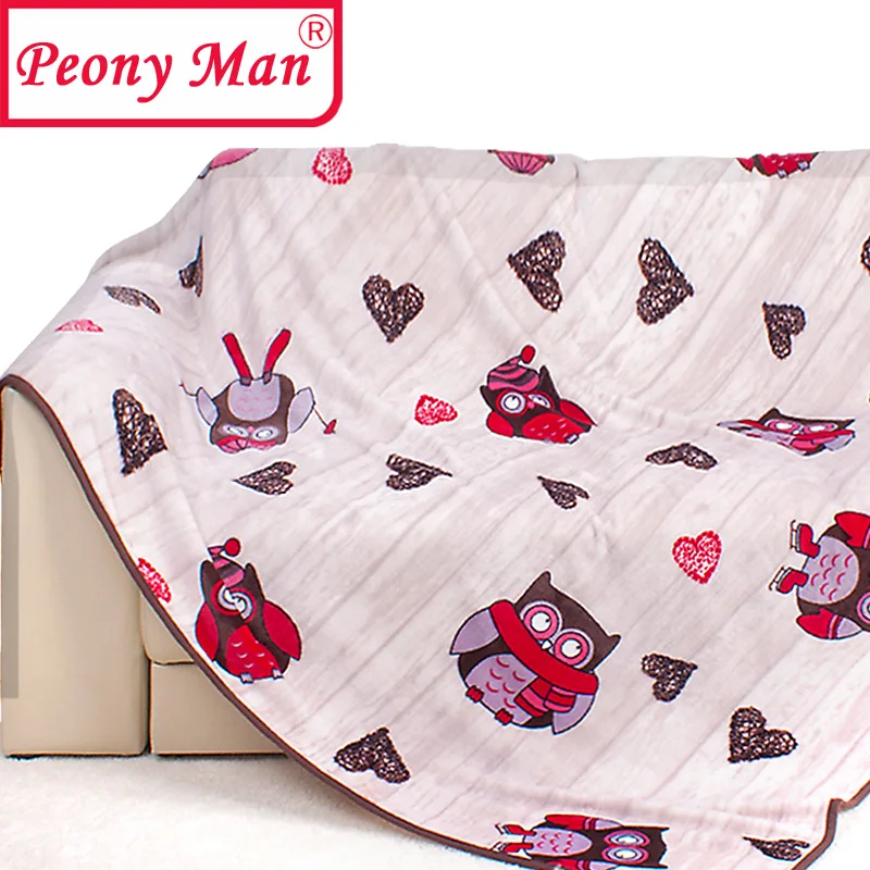 Высокое качество! Фланелевое детское одеяло с рисунком пиона фирменные зимние