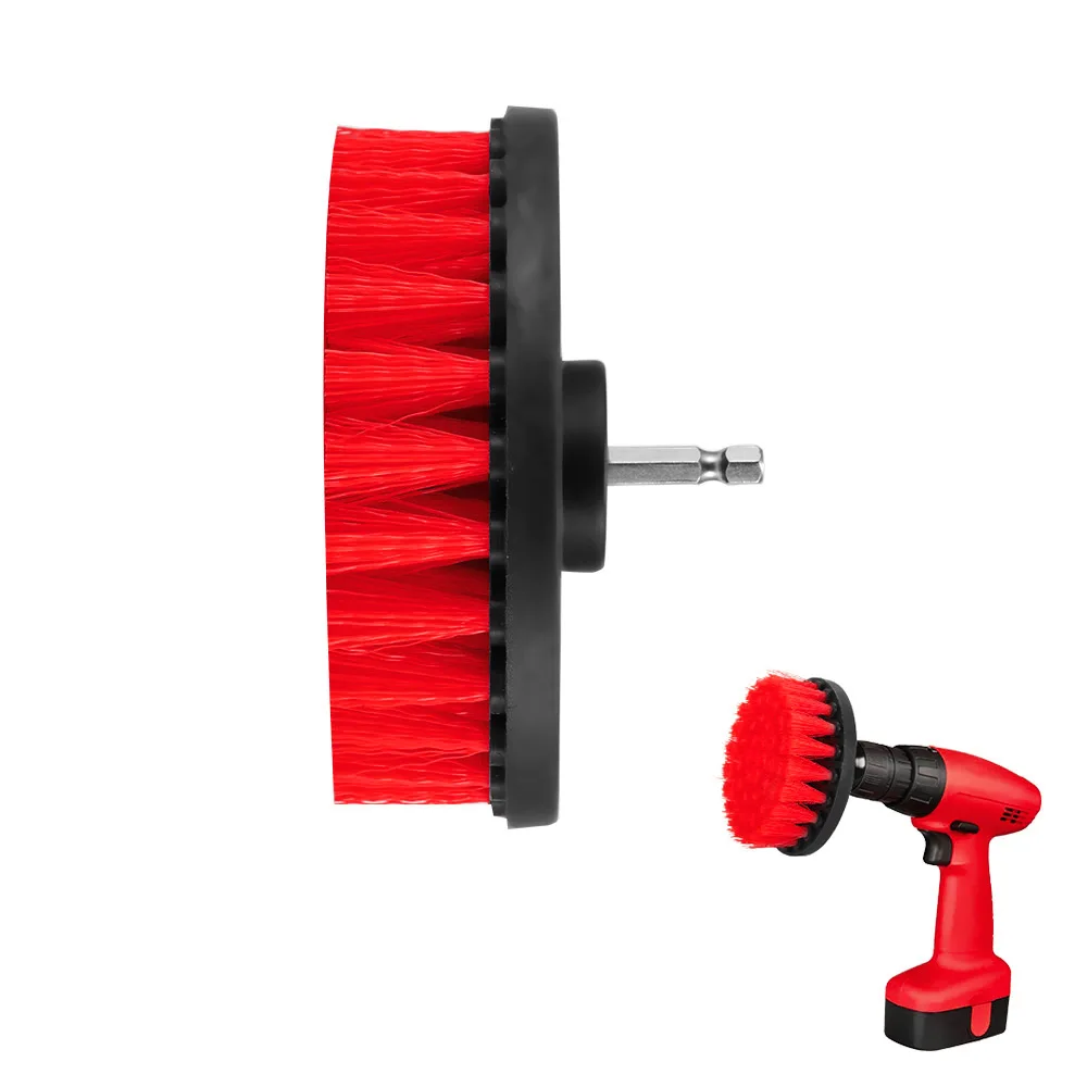 

5 Inch Drill Power Scrub Clean Brush for Leather Plastic Wooden Furniture Car interiors Cleaning Power Scrub Red