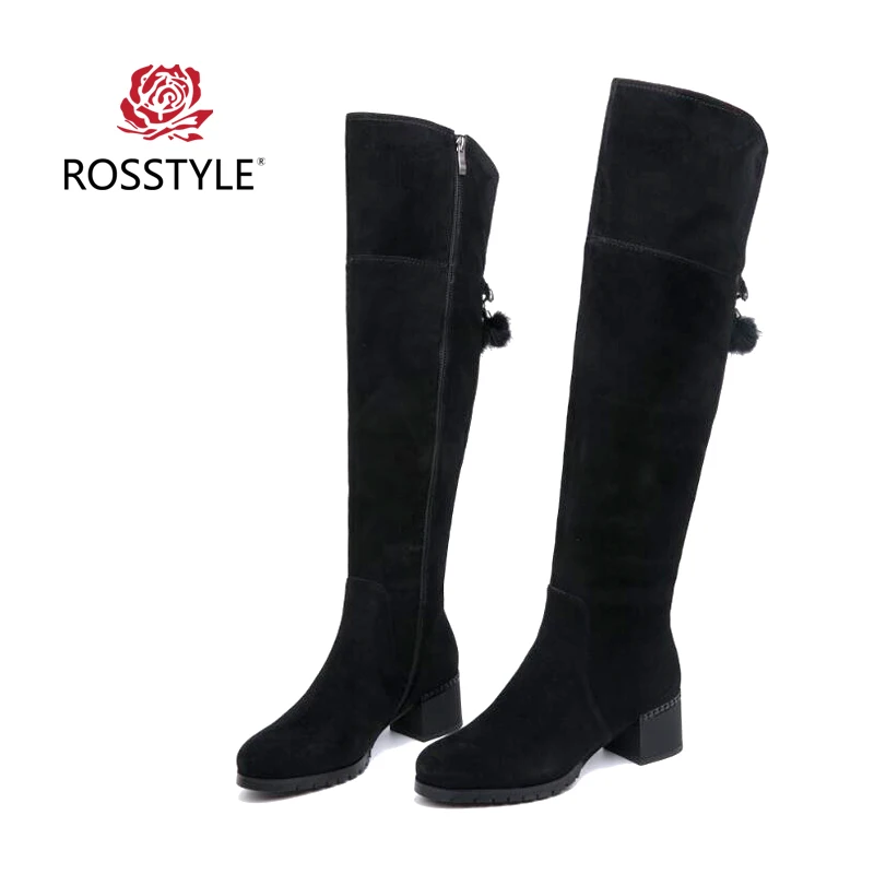 Rosstyle зимние сапоги до бедра Для женщин малыш Женские Замшевые Сапоги выше колена