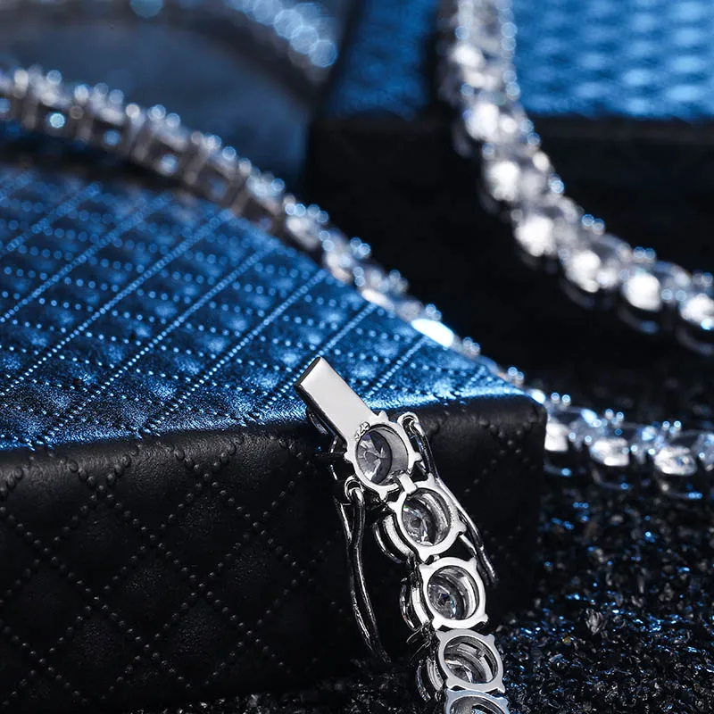 GUCY, новинка, 925 пробы, серебро, 4 мм и 6 мм, мужское ожерелье, Bling CZ Iced Out, хип-хоп звено, теннисная цепочка, ожерелье, ювелирное изделие для подарка