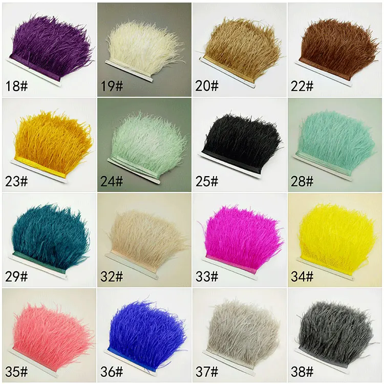 Горячая продажа 1 метр натуральные перья страуса планки Высота 10 15 см 4 6 дюймов DIY