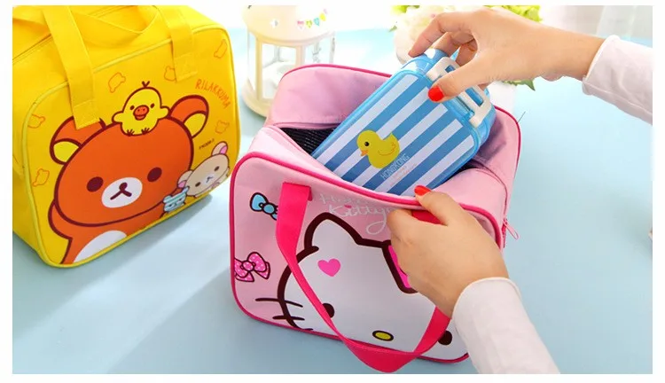 Hello Kitty обед мешок для детей мультфильм нейлон неопрен Термальность сумка Еда