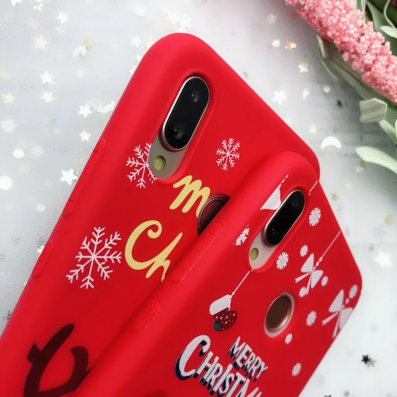 Christmas Soft Matte Case For Huawei P20 lite pro P8 9 10 P smart Mate 20 Honor 7A 7C 8X Y5 Y6 Y7 Y9 | Мобильные телефоны и