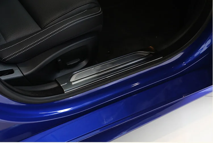 Для Jaguar XE автомобильный Стайлинг из нержавеющей стали черный и серебристый Внутренний порог Накладка покрышка 4 шт
