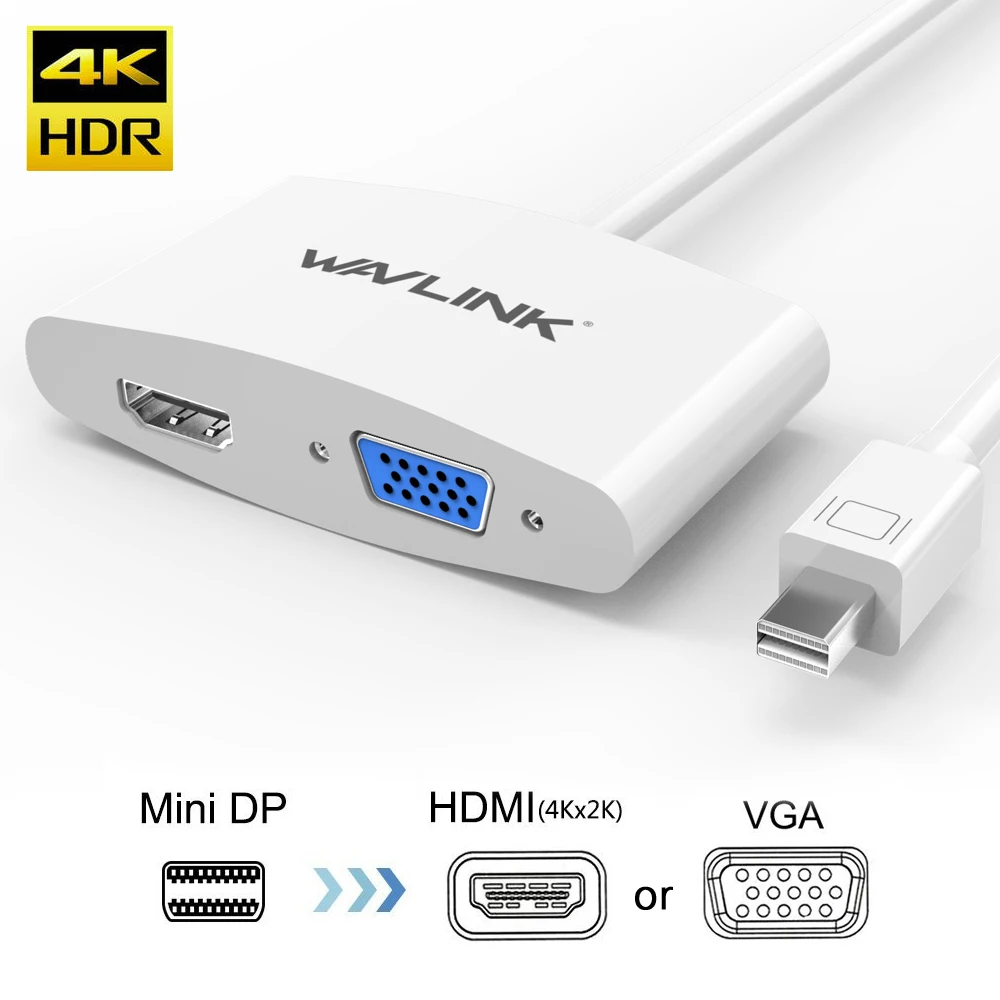 Wavlink Мини Дисплей Порты и разъёмы для адаптер HDMI VGA портом Thunderbolt 2 0 конвертер Full HD 4