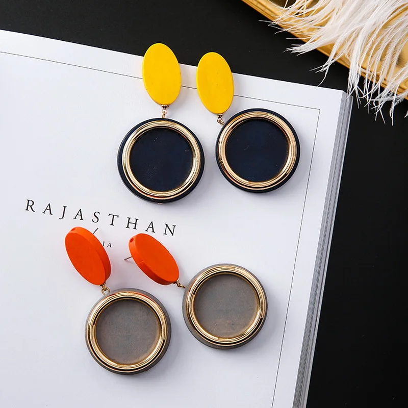 Модные круглые серьги для Для женщин элегантный корейский стиль Серьги себе