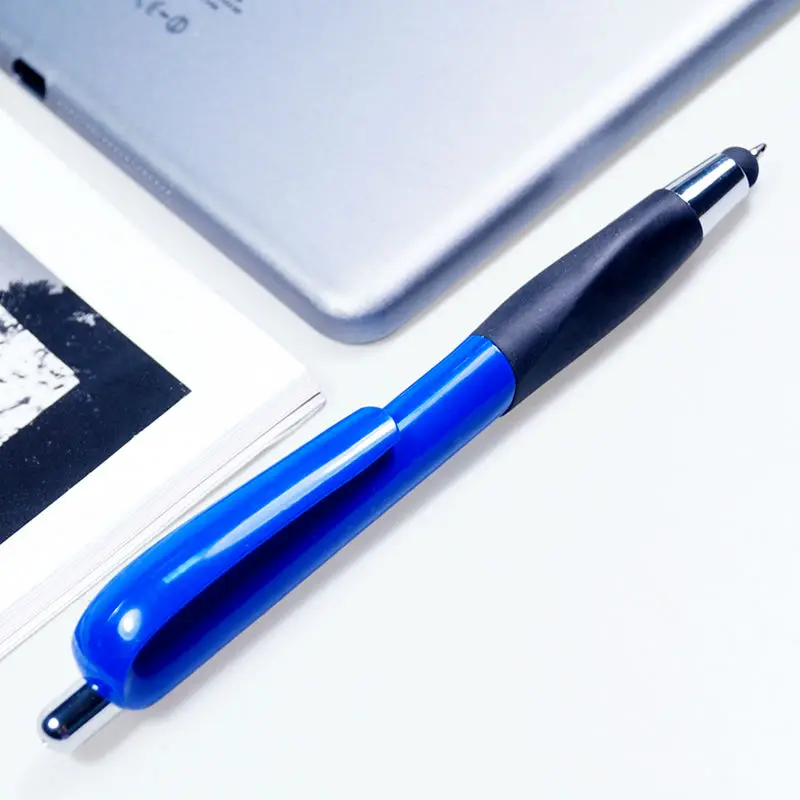 200 шт./лот пластиковый шариковый стилус и шариковая ручка 2 в 1 с пользовательским