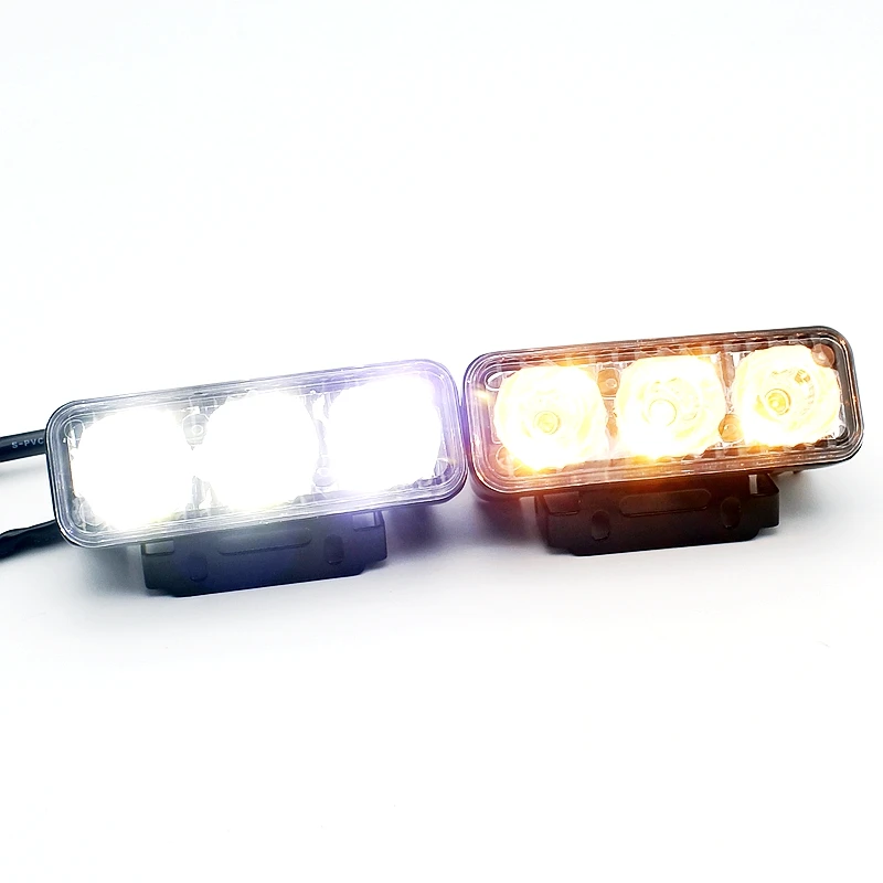 Yituancar 2 шт./компл. 9 Вт 87 мм светодиодный DRL Дневной светильник DC12V белый Янтарный