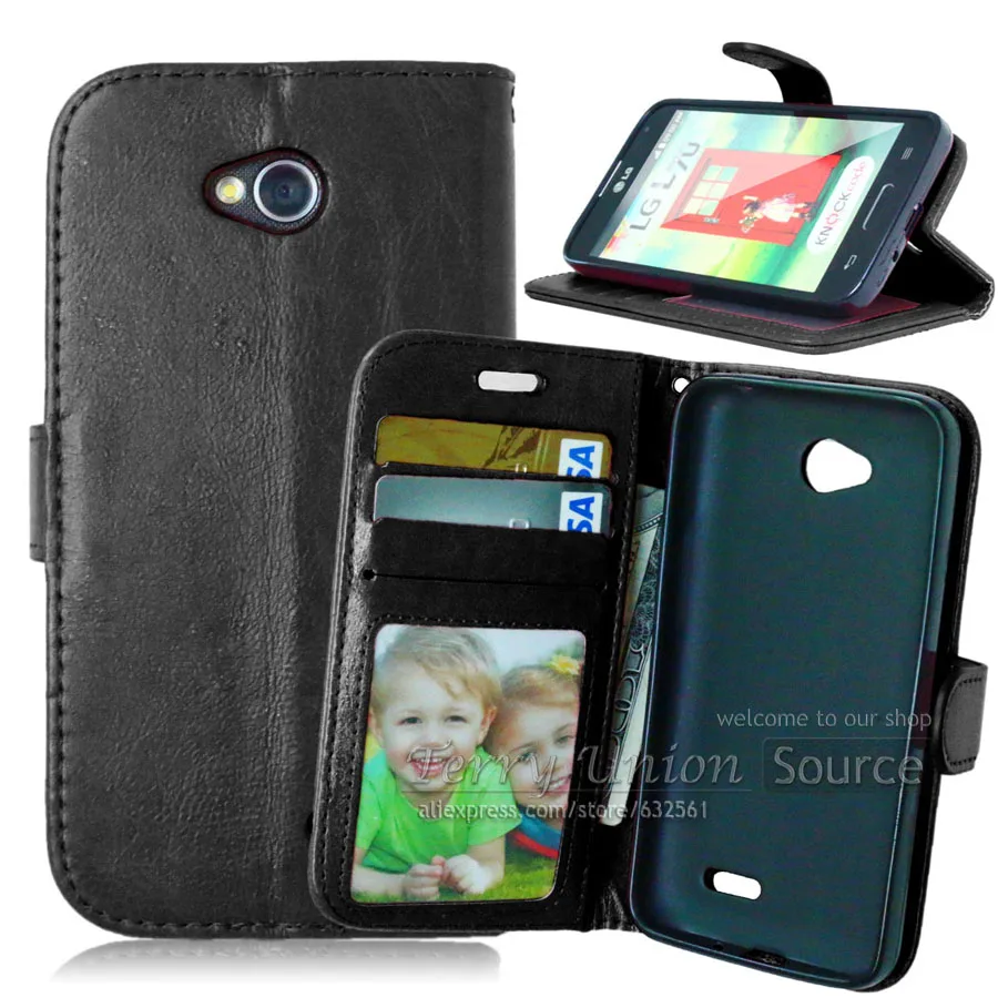 PU Leather Case For LG Optimus L70 L65 D325 MS323 D329 D320N D285 D280 L 70 65 With Card Stand Flip Cover | Мобильные телефоны и