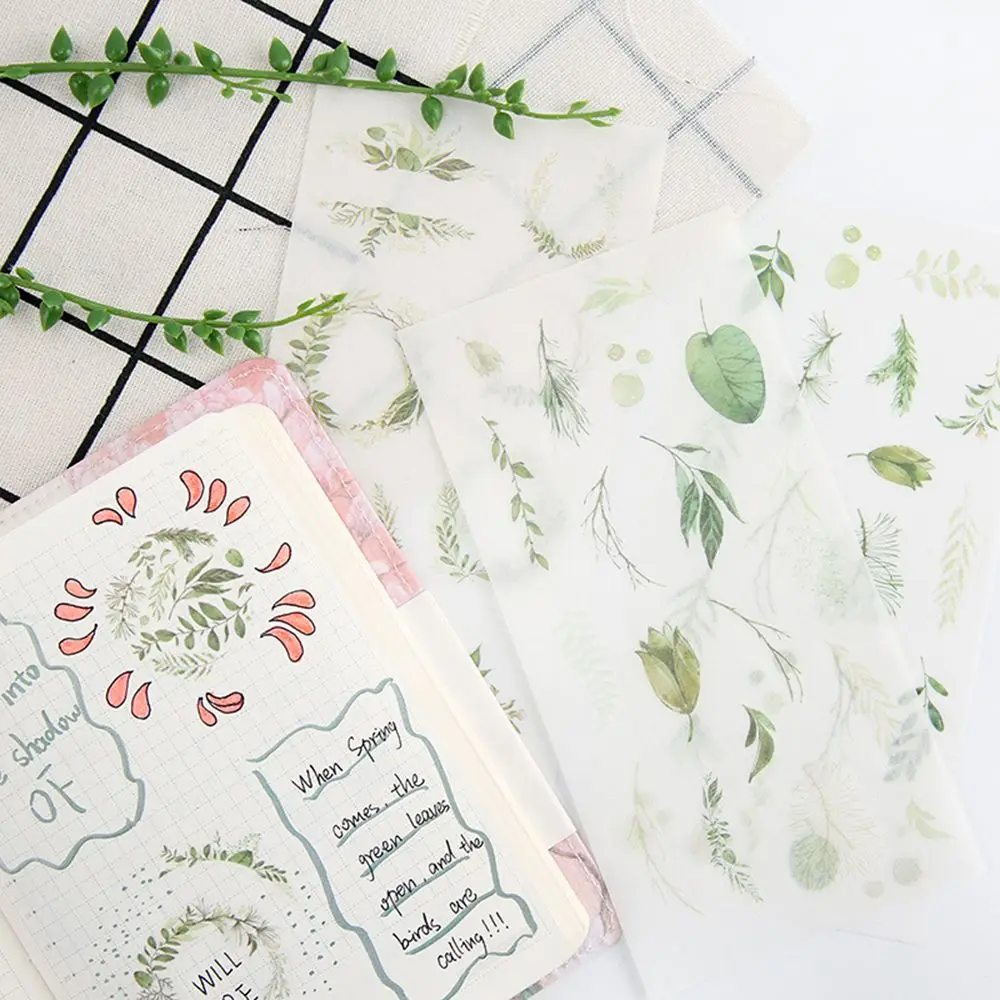 

6PCS/lot DIY Retro Planting Green Leaves Label Stickers Decorative Stationery Stickers Scrapbooking Diary Album