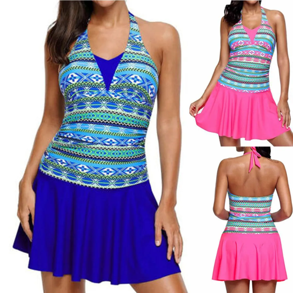 Женский купальный костюм женский купальник юбка бикини|Комбинезоны| |