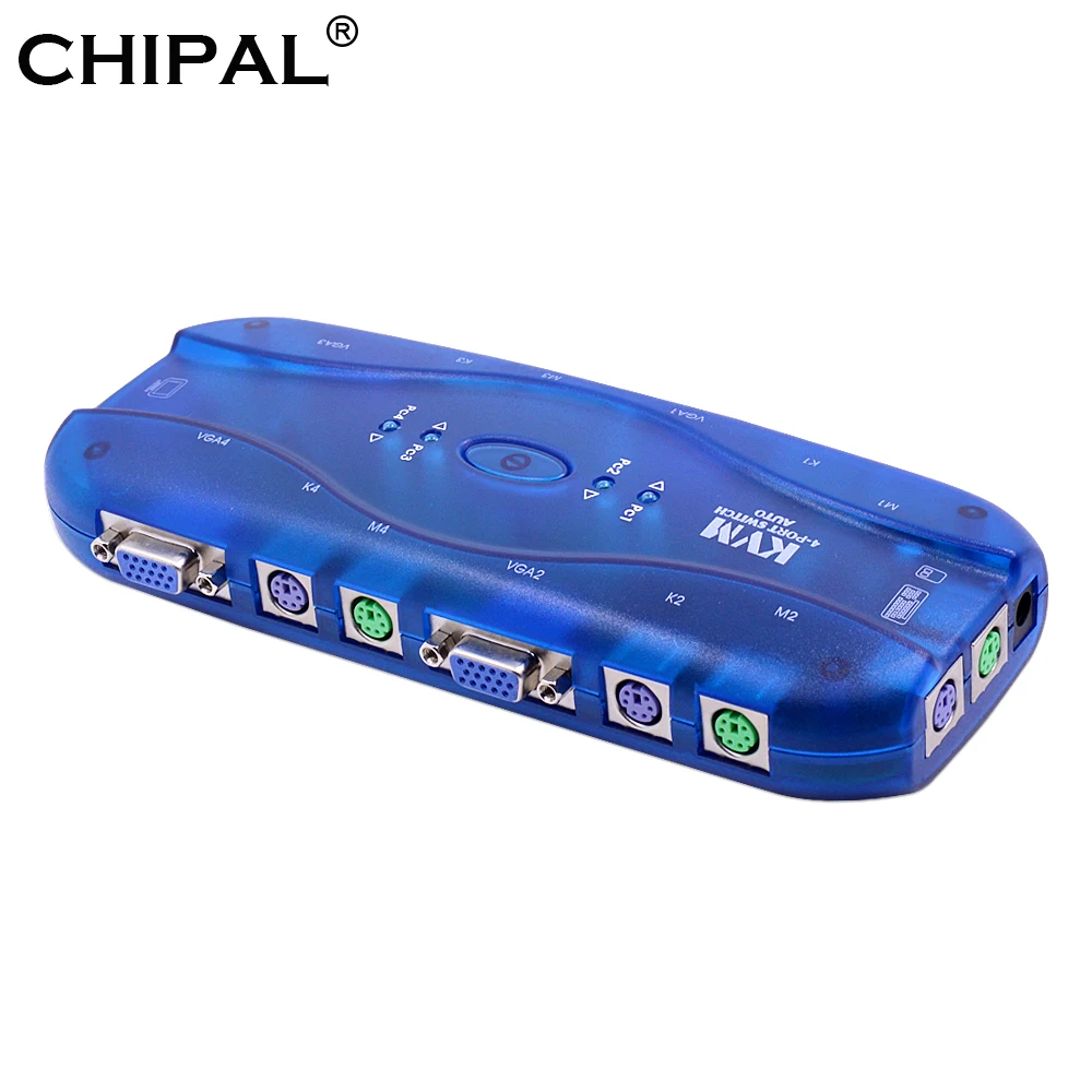 CHIPAL KVM переключатель 4 порта PS/2 Авто VGA SVGA коробка разветвитель контроллер 1920*1440