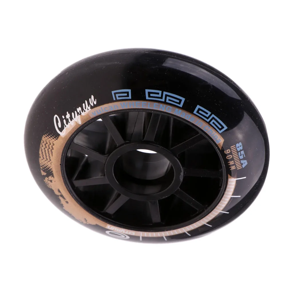 Black 90mm Высокоэластичные роликовые коньки, уличные скоростные колеса для роликовых коньков 90/100/110 мм, простые в использовании аксессуары для катания на коньках - Цвет: Black 90mm