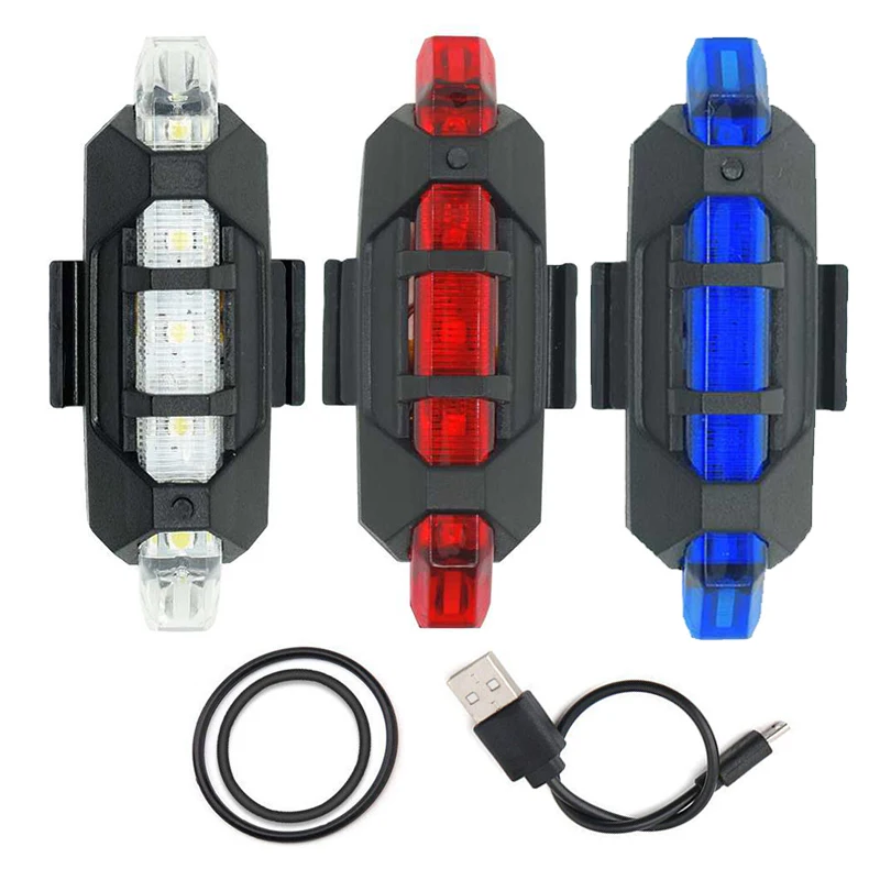 WasaFire Горячее предложение мини BicycleTail светильник USB Перезаряжаемые 5 светодиодный