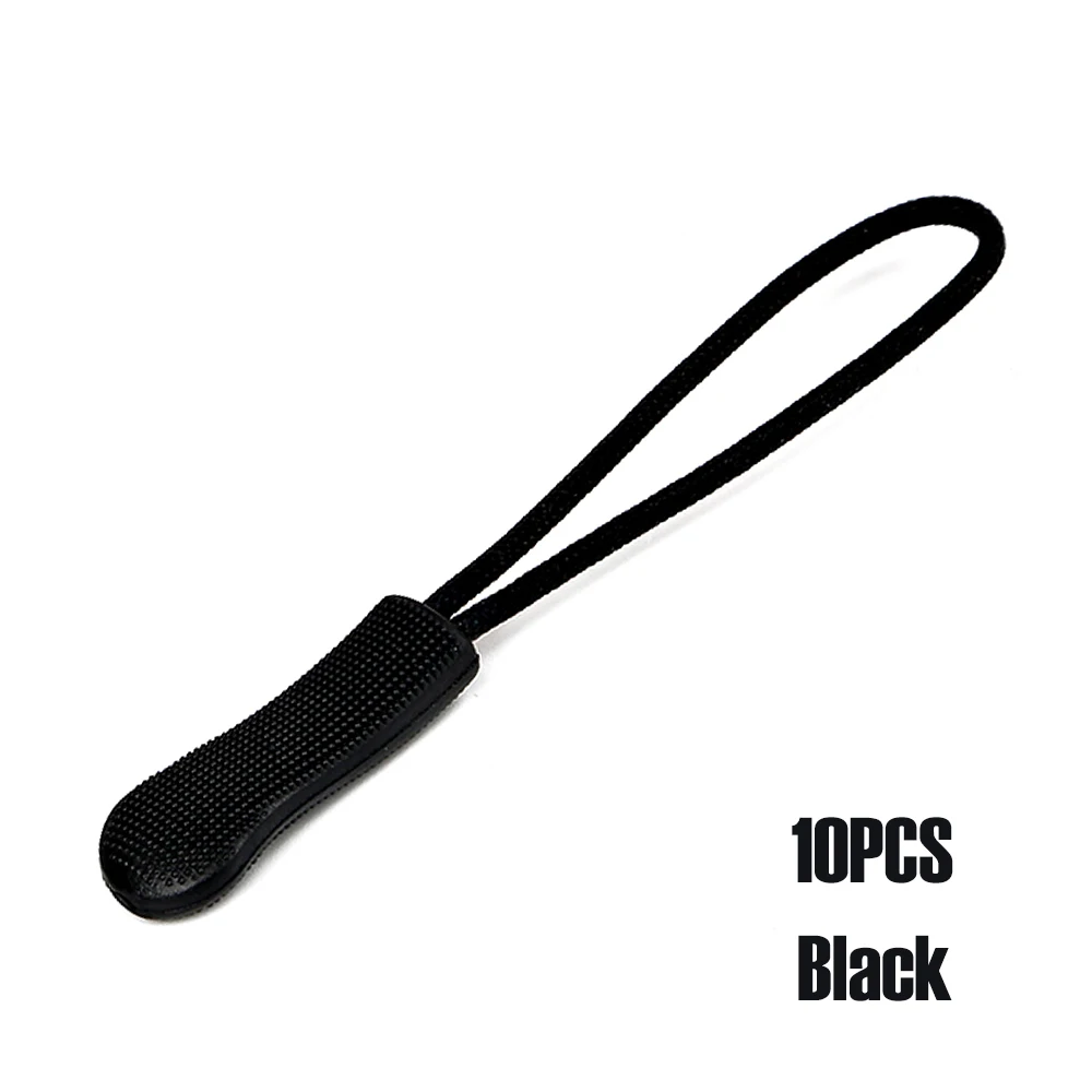 Black 10/20 штук застежка-молния тянуть Замена шнура застежка-молнии ремень Lariat черный DIY Одежда сумка рюкзак аксессуары зажим для одежды пулер застежка-молнии - Цвет: Black