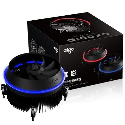 blue Aigo shadow алюминиевый процессор RGB Радиатор Охлаждение охладитель 100 мм 4Pin двойное кольцо светодиодный вентилятор Радиатор для intel LGA 1155/1156 - Цвет лезвия: blue