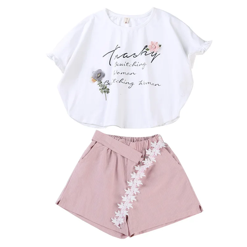 Детский костюм лето 2018 новая Корейская версия костюма для девочек кружевные