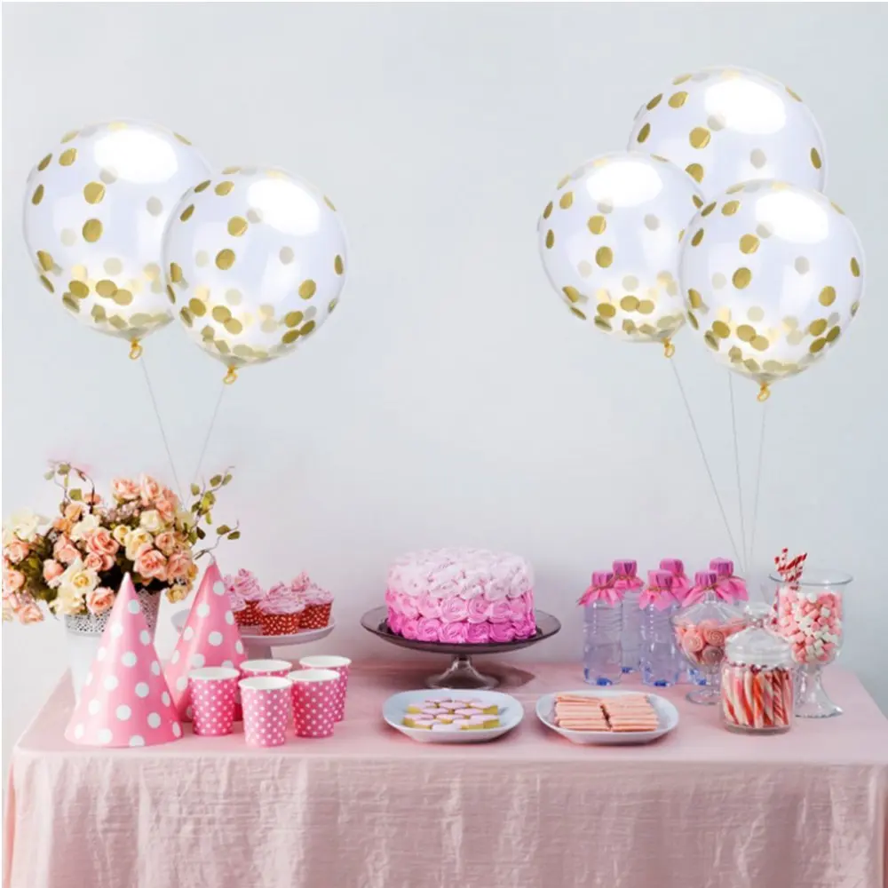 

15PCS Confetti Balloons With Golden Paper Confetti Dots Confetti Has Been Put Into The Balloons For Party, Wedding 12 Inches