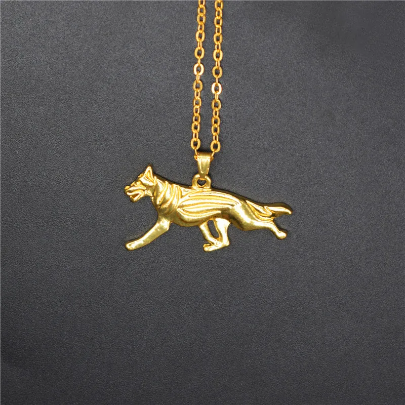 Elfin Trendy German Shepherd Necklaces Gold Color Silver Dog Jewellery Animal Pendant Women Men | Украшения и аксессуары