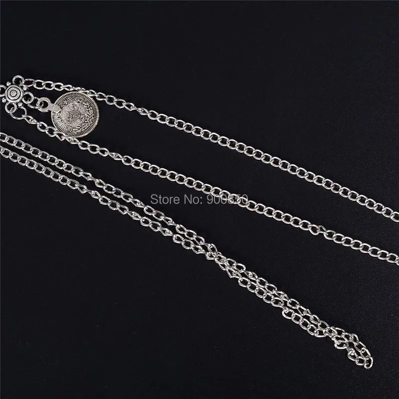 Новинка модная цепочка серебряного цвета в готическом стиле с монетами