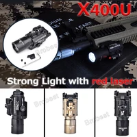 airsoft surefir x400 ultra flashlight red laser 20mm picatinny weaver rail mount 450 lumen x400u gun light