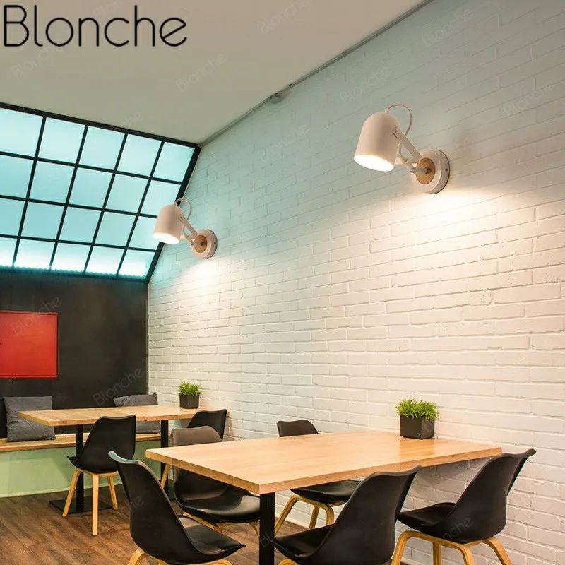 Скандинавский настенный светильник из натурального дерева Простой Настенный E27