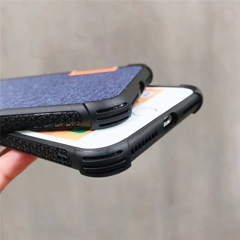 Heavy Duty Cloth Texture Case Coque For iPhone 7 Luxury Soft Silicone Phone Cases XS Max XR 8 Plus 6 6s 5s Fabric Cover |