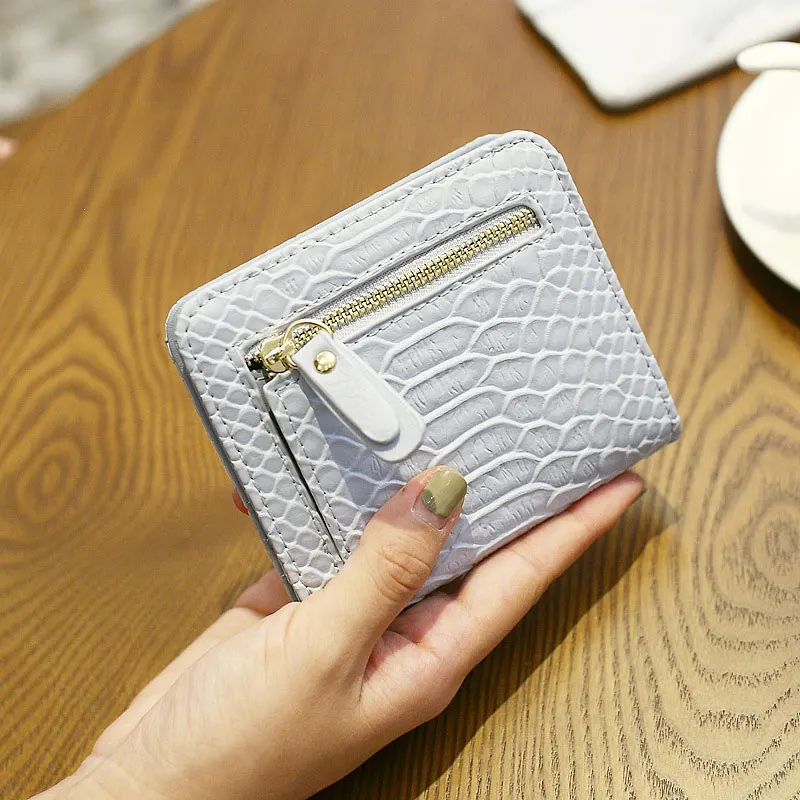 Модный женский простой короткий кошелек на молнии из искусственной кожи с