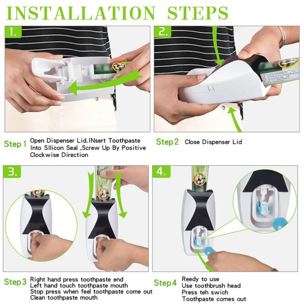 

1Pcs Creative Automatic Plastic Lazy Toothpaste Dispenser 5 Toothbrush Holder Squeezer Bathroom Shelves Bathing Accessories
