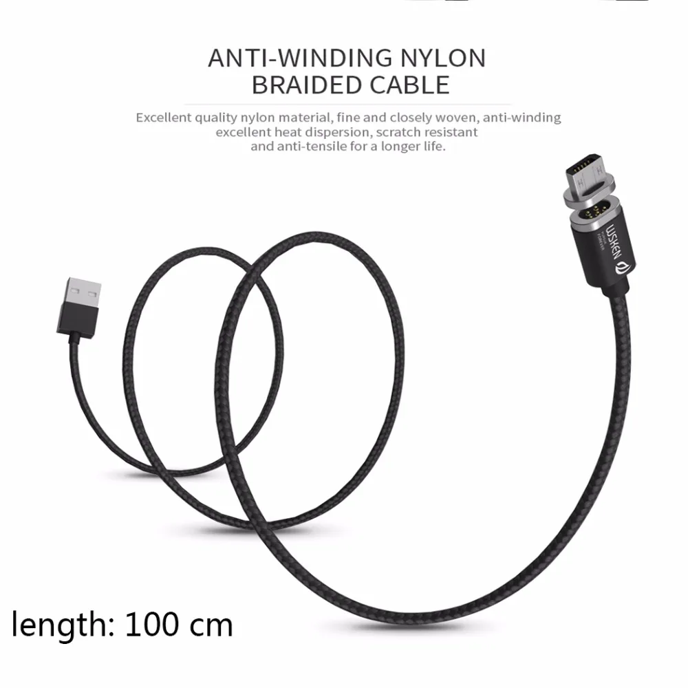 WSKEN X-Cable Mini 2 Магнитный зарядный кабель для Micro USB huawei Xiaomi samsung htc iPhone 5 6 7 Plus SE |