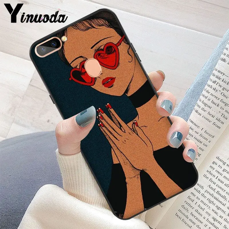 Yinuoda pop comic girl and art TPU Мягкий силиконовый черный чехол для телефона OPPO R17 Neo R11S Plus R9 R9S