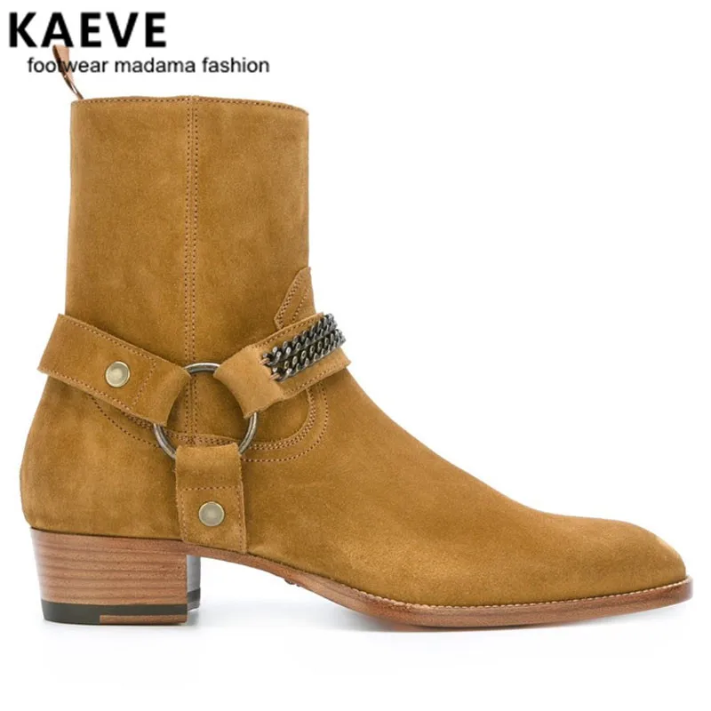 Kaeve/новый стиль высокое качество дизайнерские золотые высокие ботинки Мужская