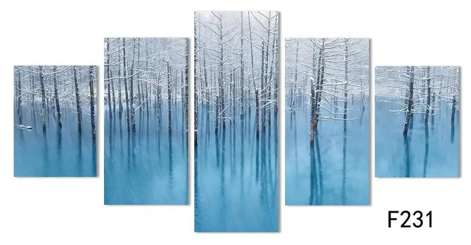 5 шт. абстрактный фон для фотографий с Современная живопись холст Голубое озеро